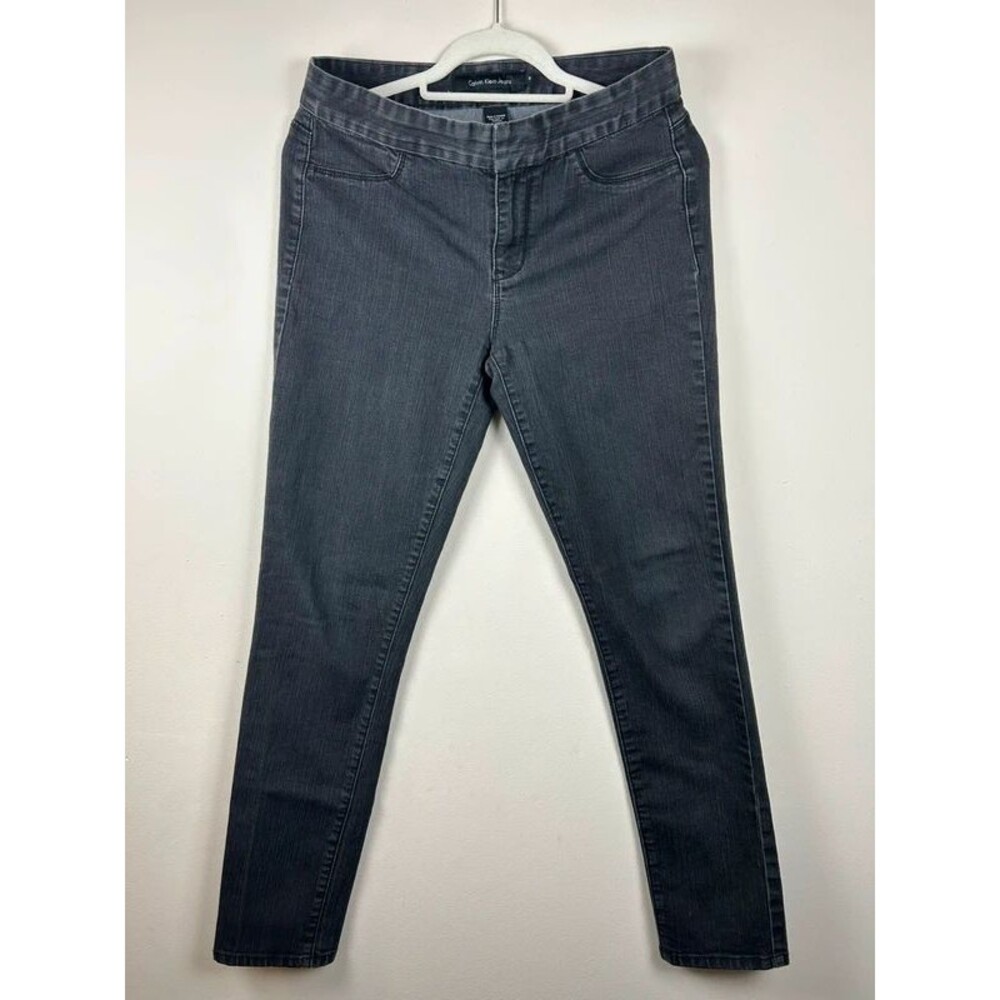 Calvin Klein Jeans Women’s Black Dark Wash Skinny Slim Stretch Jeans Sz 8 30x30